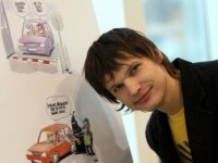 Atklāj karikatūrista Gata Šļūkas izstādi