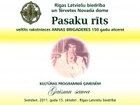 Siguldieši rakstnieces Annas Brigaderes 150 gadu atcerei veltītā sarīkojumā Rīgas Latviešu biedrībā