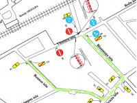 Slēgta Viestura iela posmā no Blaumaņa līdz Raunas ielai