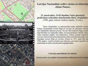 Latvijas Nacionālais arhīvs aicina uz lektoriju „Kino Pauze” ģimnāzijā