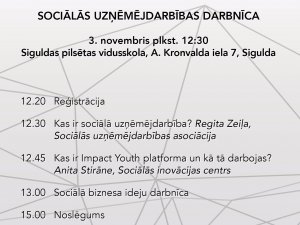 Sociālās uzņēmējdarbības darbnīca jauniešiem Siguldas pilsētas vidusskolā