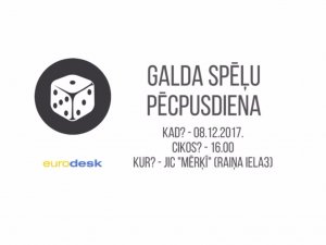 Piedalies Galda spēļu vakarā „Mērķī”!