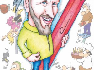 Karikatūrista Aigara Lapiņa darbu izstāde Siguldas pagasta Kultūras namā