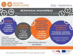 Aicina apmeklēt bezmaksas sporta nodarbības