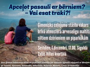 Fotostāstu vakars par ilgtermiņa pasaules apceļošanu ģimenēm ar bērniem