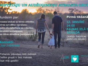 Notiks atbalsta grupas tikšanās adoptētājiem un audžuģimenēm