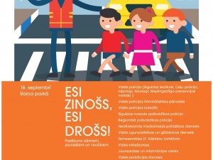 Septembrī notiks pasākums bērniem un jauniešiem „Esi zinošs, esi drošs!”