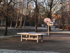 Raiņa parkā uzstādīts tenisa galds