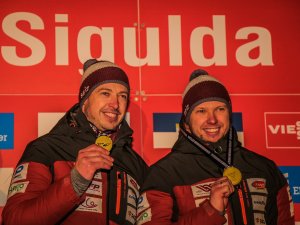 Andis un Juris Šici izcīna zeltu Pasaules kausa posmā kamaniņās
