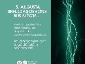 Trešdien, 5. augustā, kultūras centrs “Siguldas devons” būs slēgts