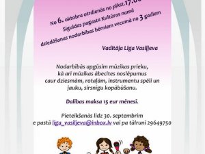 Interešu izglītības programma “Mūzikas ābecīte” uzņem jaunus audzēkņus