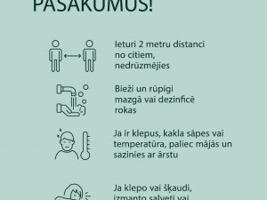 Aicinām ievērot nepieciešamos piesardzības pasākumus Covid-19 ierobežošanā