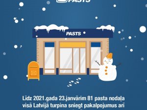 Siguldas pasta nodaļa līdz 23. janvārim būs atvērta arī sestdienās