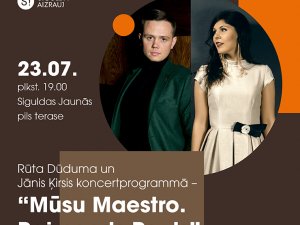 Siguldas Jaunās pils terasē uzstāsies Rūta Dūduma un Jānis Ķirsis