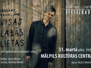 Aicina apmeklēt Valmieras Drāmas teātra monoizrādi “Visas labās lietas” Mālpilī