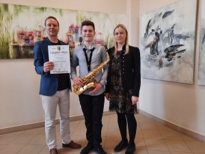 Saksofona spēles audzēknis Jānis Marcinkevičs iegūst GRAND PRIX