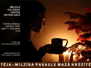 Mālpils Kultūras centrā var aplūkot keramikas un rokdarbu izstādi
