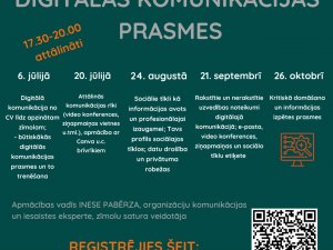 Aicina uz bezmaksas apmācību ciklā “Digitālās komunikācijas prasmes”