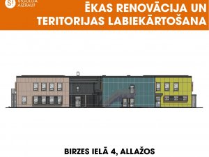 Norisināsies Birzes ielas 4, Allažos, ēkas renovācija un teritorijas labiekārtošana