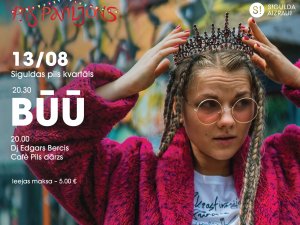 Sestdien Siguldas pils paviljonā uzstāsies dziedātāja Būū