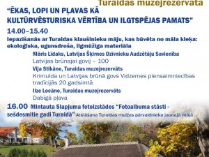 Notiks Eiropas kultūras mantojuma dienas Turaidas muzejrezervātā