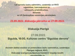 Aicina uz tikšanos ar Zemkopības ministrijas pārstāvjiem Siguldā