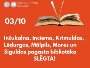 Siguldas novada bibliotēkās darba laika izmaiņas