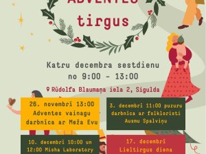Šo sestdien atklās Siguldas Adventes tirgu un norisināsies puzuru meistarklase