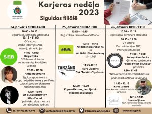 Notiks Karjeras dienas NVA Siguldas filiālē