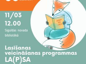 Aicina uz lasīšanas veicināšanas programmas “La(p)sa” otro nodarbību