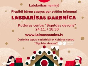 24. novembrī “Laimas” labdarības namiņš – Siguldā