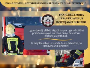 VUGD – “Izglāb dzīvību – uzstādi un regulāri pārbaudi dūmu detektoru!”