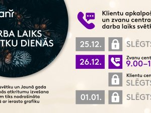 “CleanR” darba grafiks Ziemassvētku un Jaunā gada brīvdienās