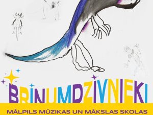 Mālpils Mūzikas un mākslas skolā apskatāma izstāde “Brīnumdzīvnieki”