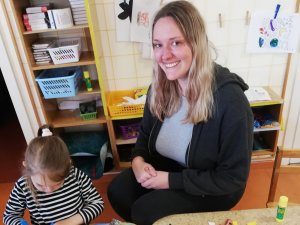 Bērnudārzā “Ieviņa” šopavasar praksi veic studente no Vācijas