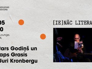 16. maijā notiks cikla “[Ie]nāc literatūrā” tikšanās