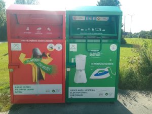 Allažos uzstādīts konteiners mazās elektrotehnikas nodošanai
